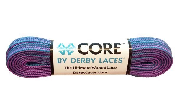 Derby Core Laces - Purple and Teal Stripe