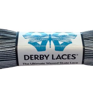 Derby Waxed Laces - Black and White Stripe