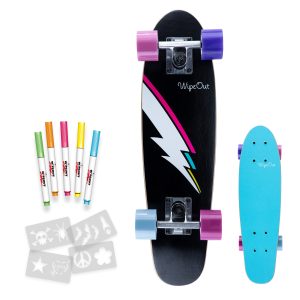WIPEOUT™ Dry Erase Skateboard (Blue Lightning)