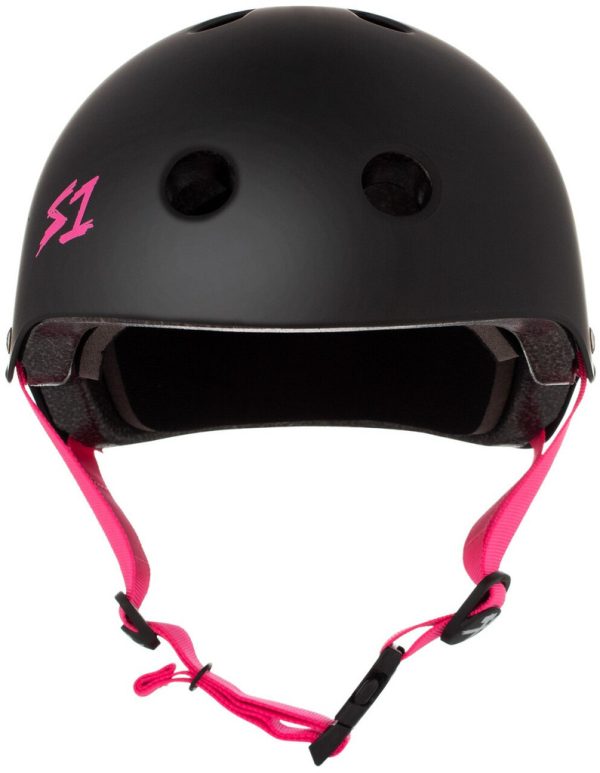 S1 Lifer Helmet - Black Matte & Pink Straps - Image 3
