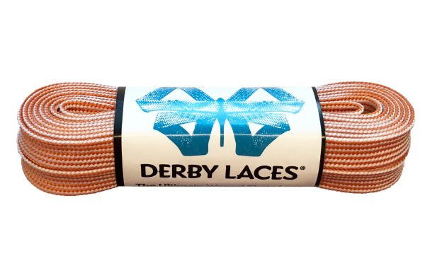 Derby Waxed Laces - Orange & White Stripe