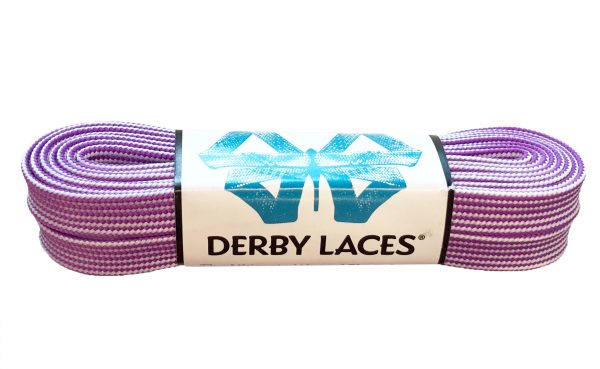 Derby Waxed Laces - Purple & White Stripe