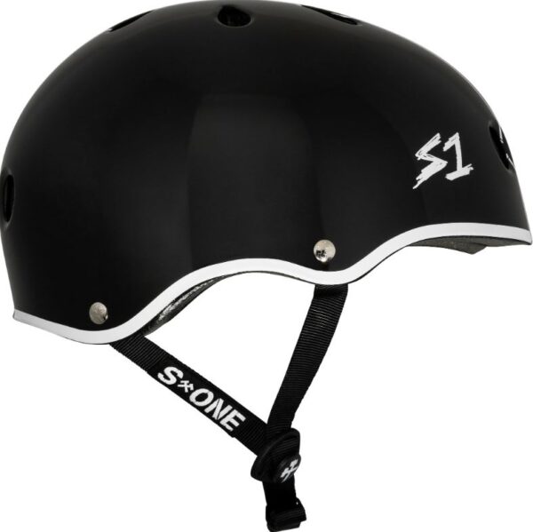 S1 Lifer Helmet - Black Gloss with white outline (GAVO Collab) - Image 2